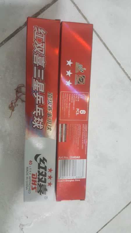 توپ پینگ پنگ دی اچ اس 3ستاره 6عددی اصل -جعبه دراز قرمز - تصویر ۱