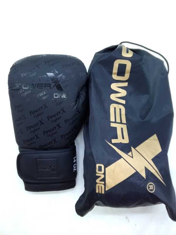 دستکش بوکس چرمی پاور ایکس سیاه مشکی  - تصویر ۱