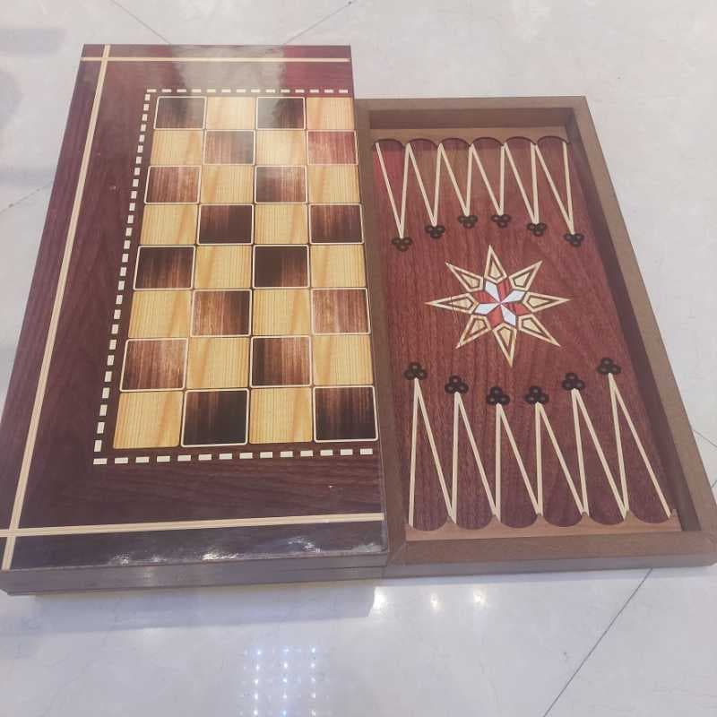 تخته نرد وشطرنج ساده -طرح ستاره 8پر ام دی اف