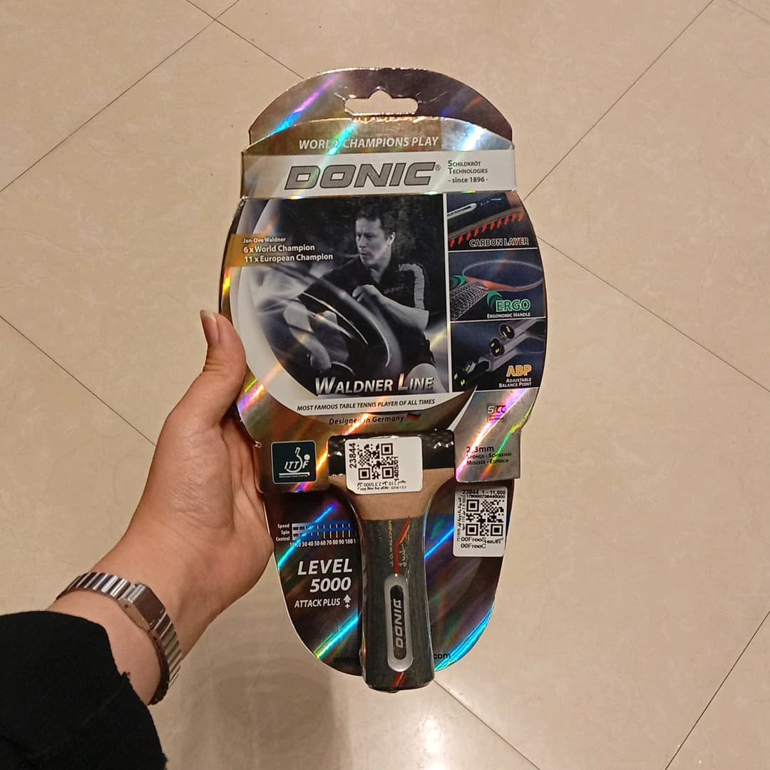 751805 راکت پینگ پنگ دونیک لایه کربن وادنر لول 5000 وزنه دار10گرمی 2.3 میل اتک پلاس
