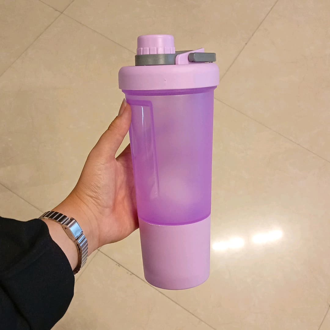 102‌ شیکر پلاستیکی دوتیکه سر پیچی رزوه ای توپ دار مات 400 میلی لیتری