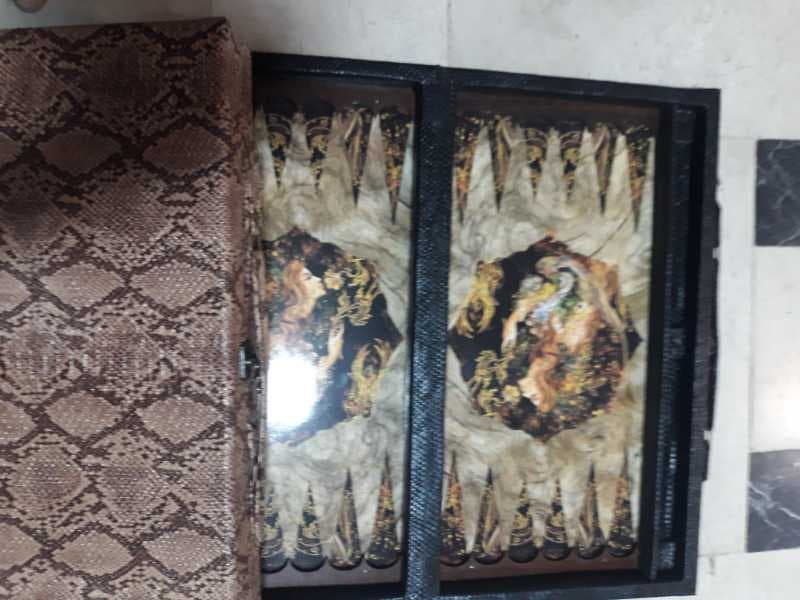 تخته نرد چرمی جا مهره دار