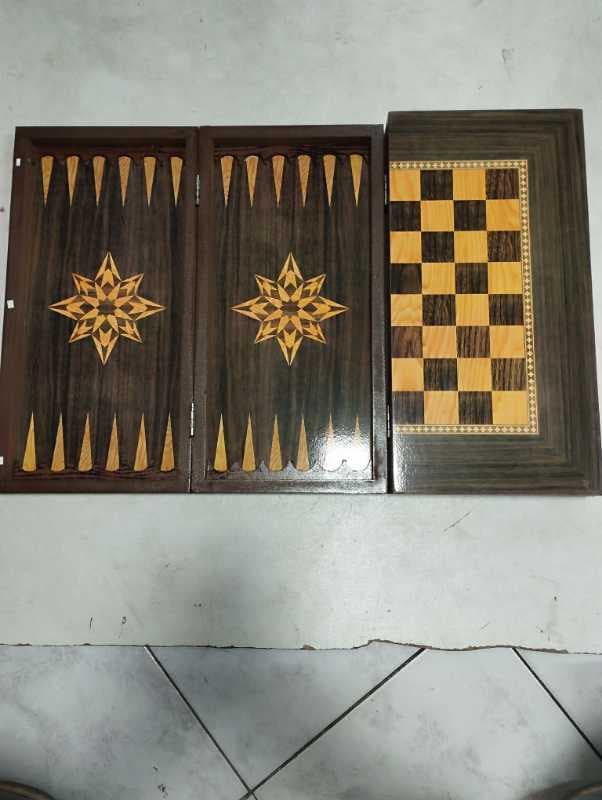 220 شطرنج تخته نرد ام دی اف درجه1 طرح ستاره ایی طرح دور چهار خونه - image 1