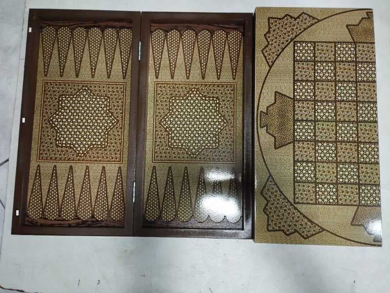 220 25 شطرنج تخته نرد طرح مربعی داخل هشت پره ای معمولی - image 1