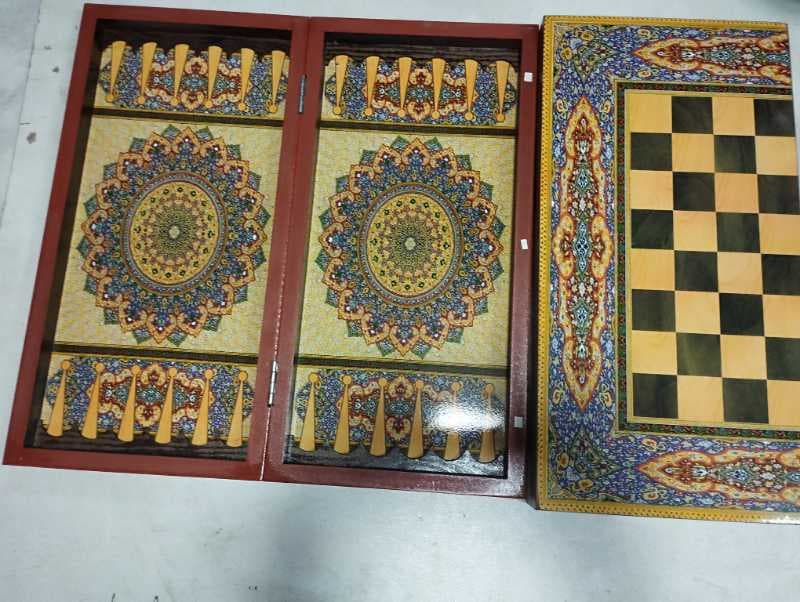 220 15 شطرنج تخته نرد طرح دایره ای گل دار دور گل لوزی معمولی - image 1
