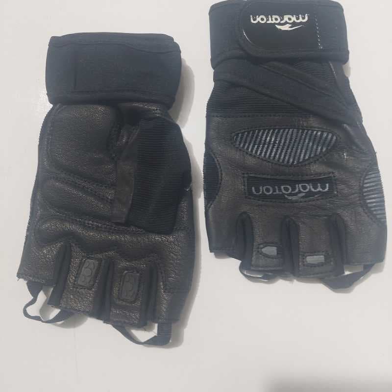 دستکش نیمه کف چرم برامده مچدار ماراتن - تصویر ۱