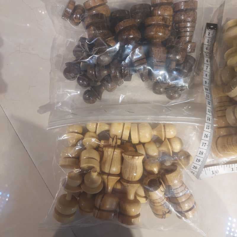 مهره شطرنج گوشکوبی چوب جنگلی دست ساز 5.5در2.5
