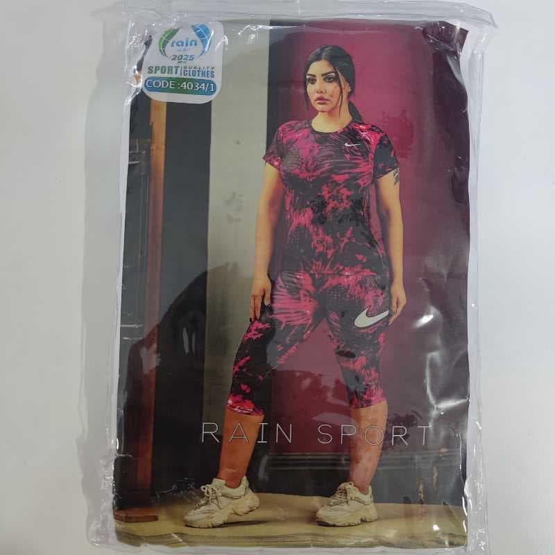 4034تیشرت شلوارک کمرگنی طرح اب رنگی - تصویر ۱